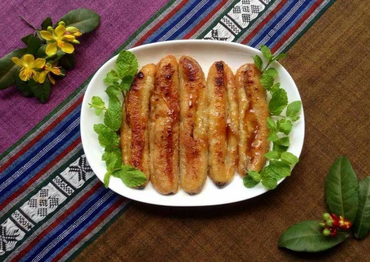 chuối nướng mật ong